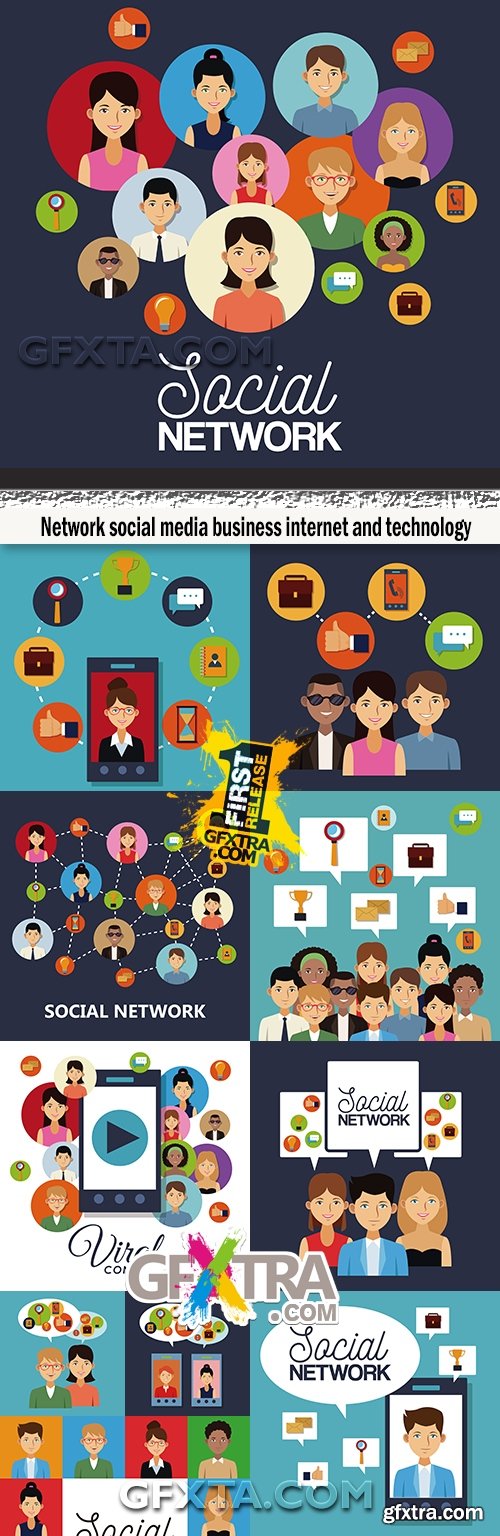 Network social media business internet and technology