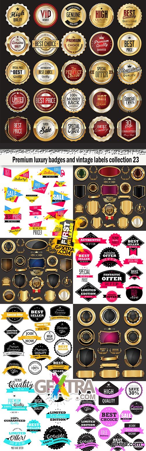 Premium luxury badges and vintage labels collection 23