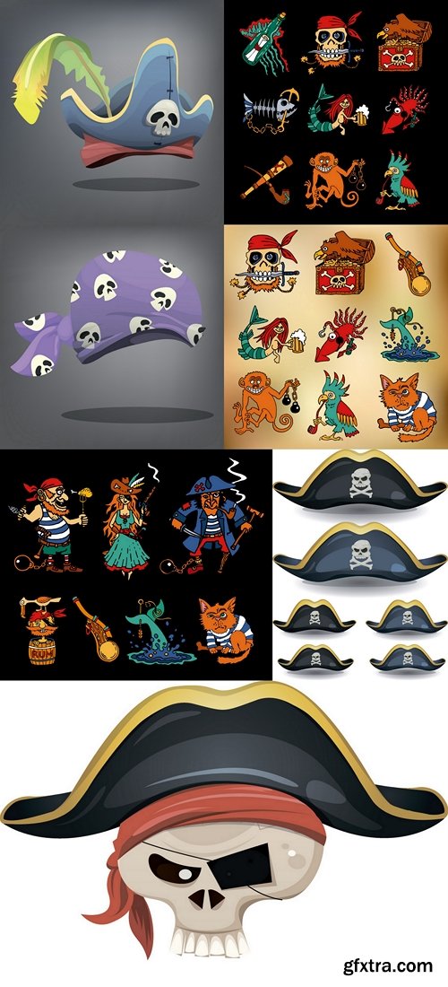 Pirate cartoon icons