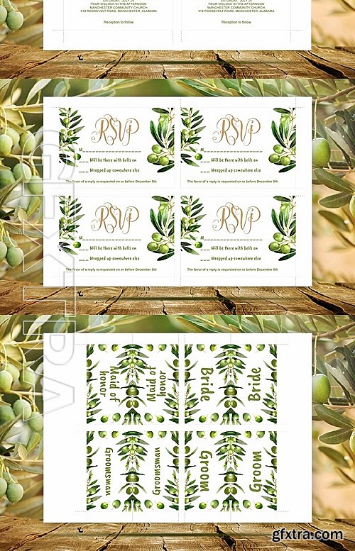 CM - Wedding invitation olive DiY 1374918