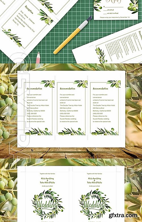 CM - Wedding invitation olive DiY 1374918