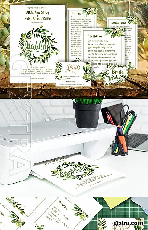 CM - Wedding invitation olive DiY 1374918