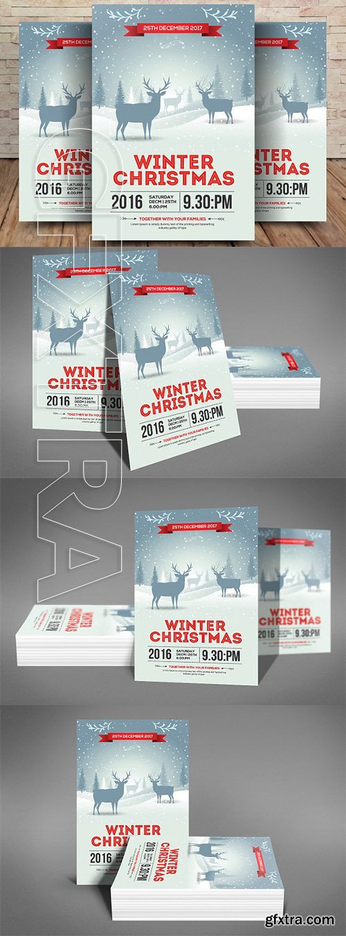 CreativeMarket - Christmas Winter Party Flyer 2019595