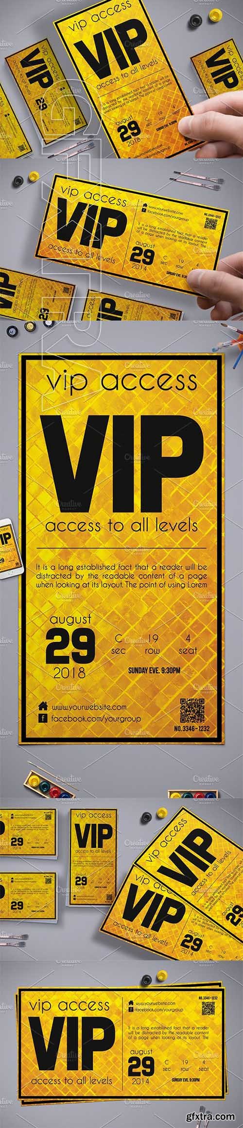 CreativeMarket - Golden Style VIP Pass Card 2021031