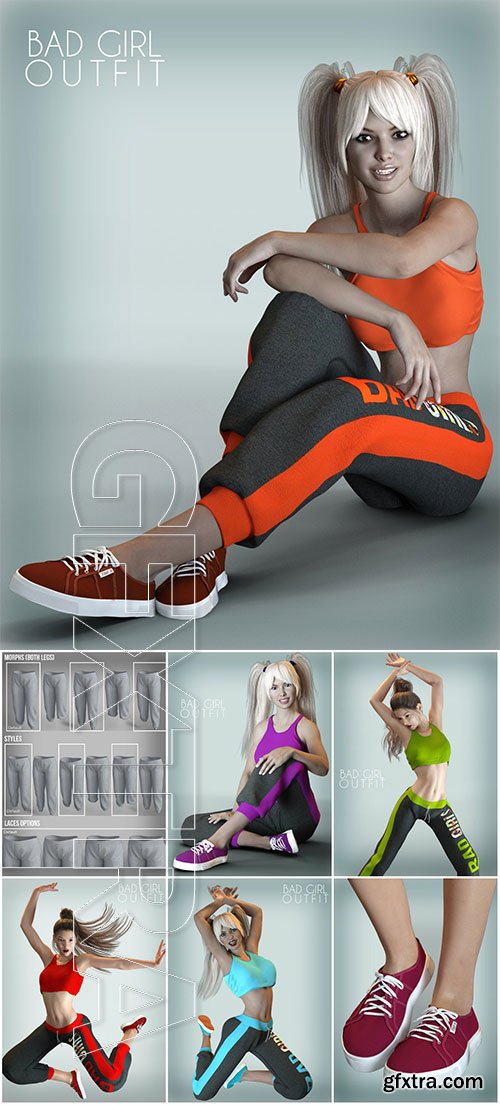X-Fashion Workout Outfit for Genesis 3 Female(s)