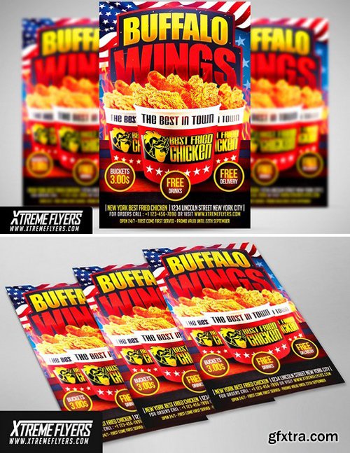 CM - Wings Fast Food Flyer Template 1811383