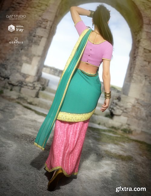 Saree for Genesis 8 Female and Victoria 8