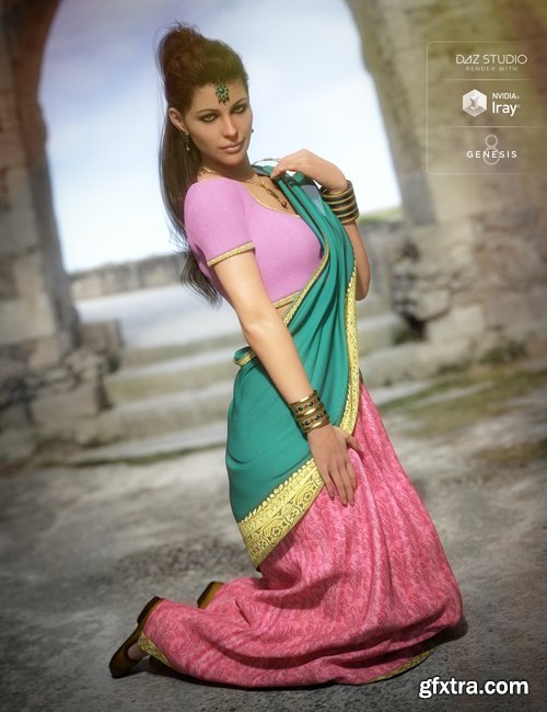 Saree for Genesis 8 Female and Victoria 8