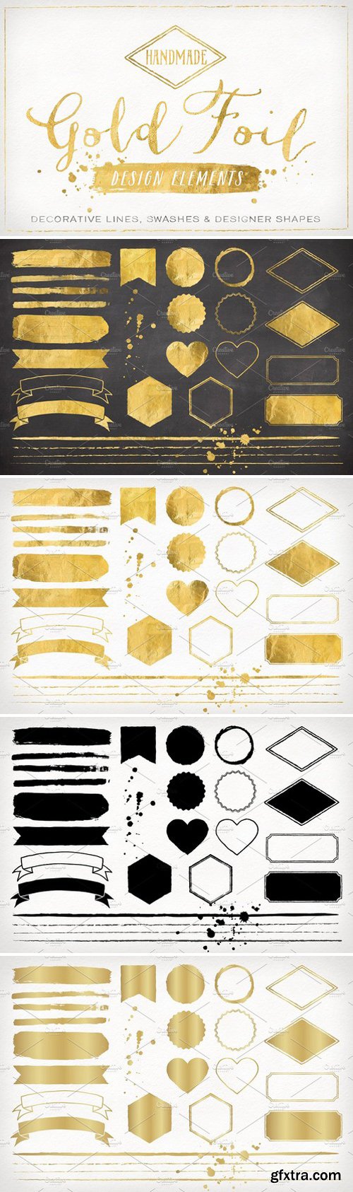 CM - Gold Foil Design Elements & Vectors 95566