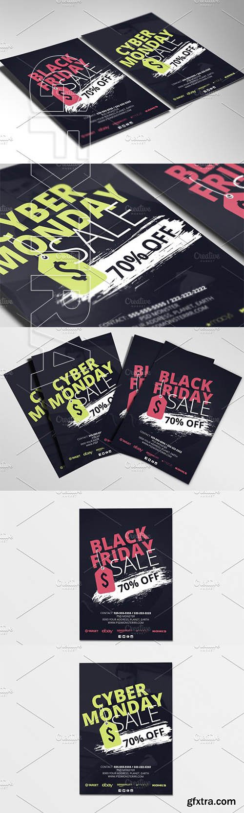 CreativeMarket - Black Friday Cyber Monday Flyer V1 1683872