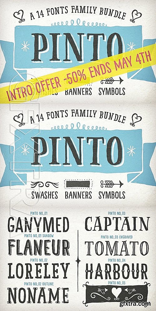 CM - Hand-drawn Pinto A 14 Fonts-Bundle 1371832