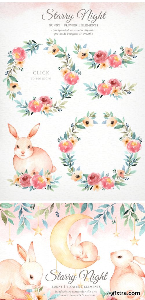 CM - Starry Night Bunny Watercolor Set 1951334