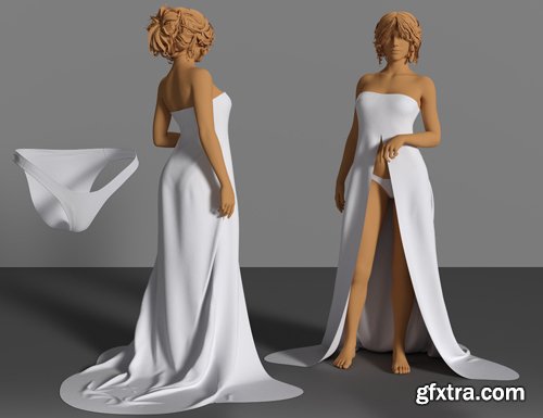 dForce Romantic Dress Outfit for Genesis 8 Female