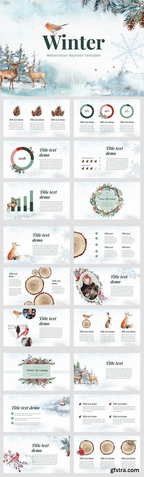 Winter - Watercolour Keynote Template