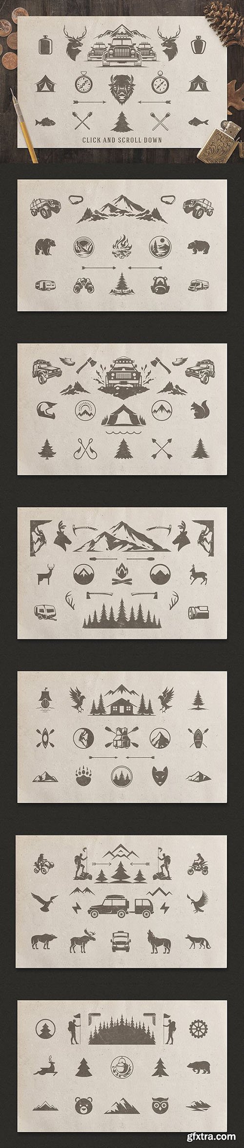 CreativeMarket - 280 Outdoor logos and badges 2015487