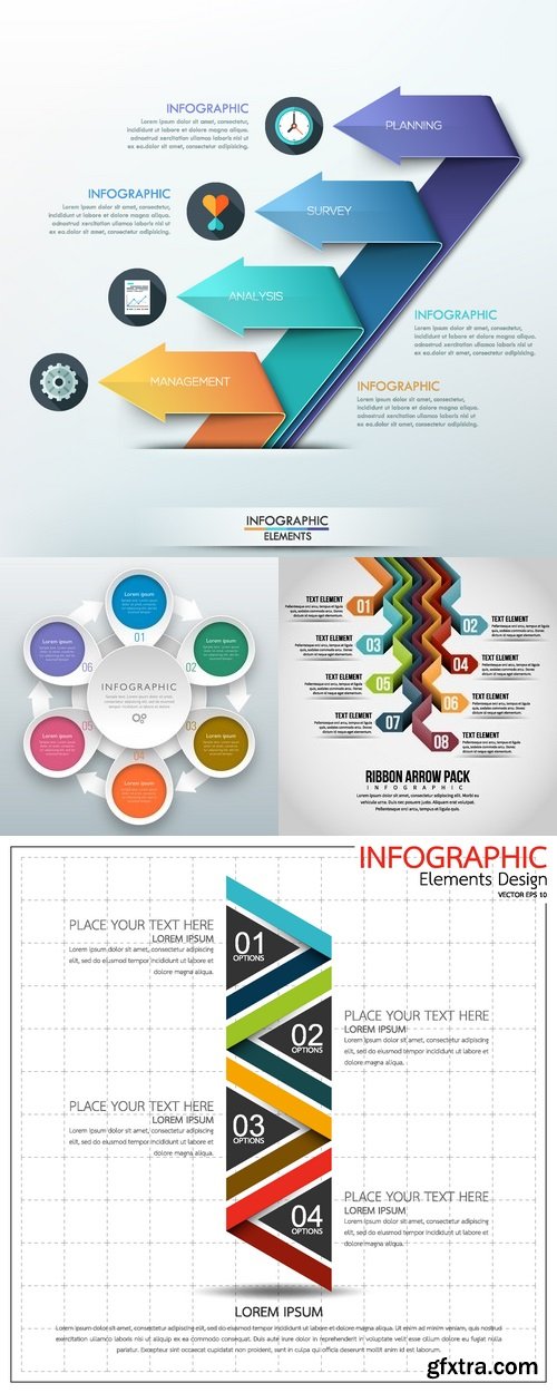 Vectors - Arrows Infographics Backgrounds 49