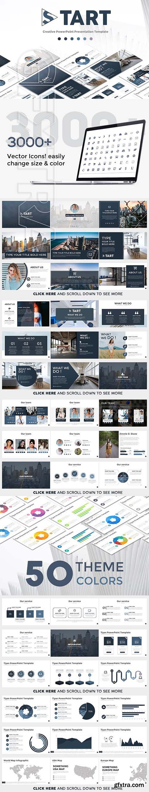 CreativeMarket - START PowerPoint Template 2003271