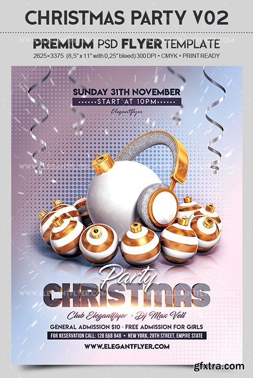 Christmas Party V02 – Flyer PSD Template + Facebook Cover