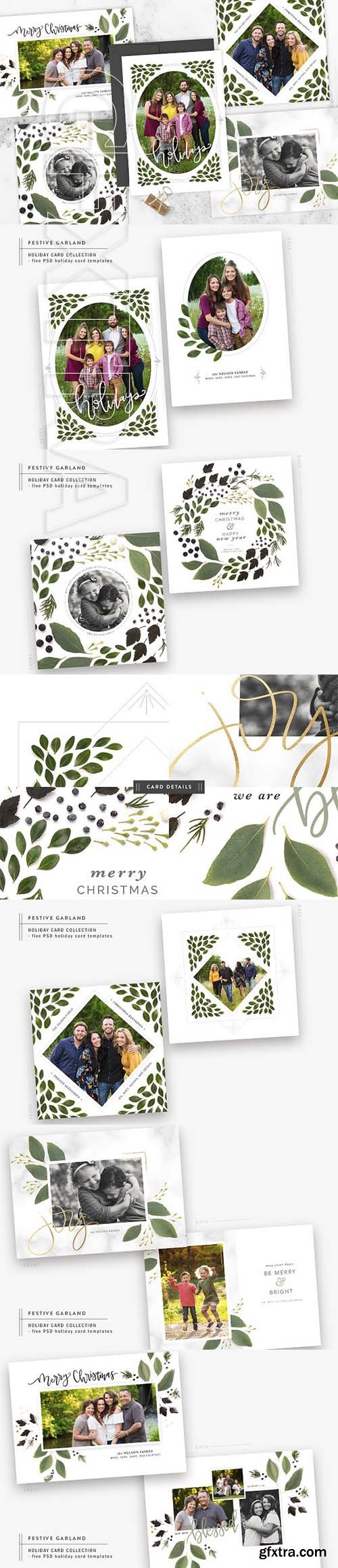 CreativeMarket - Garland Christmas Card Budle 2003122