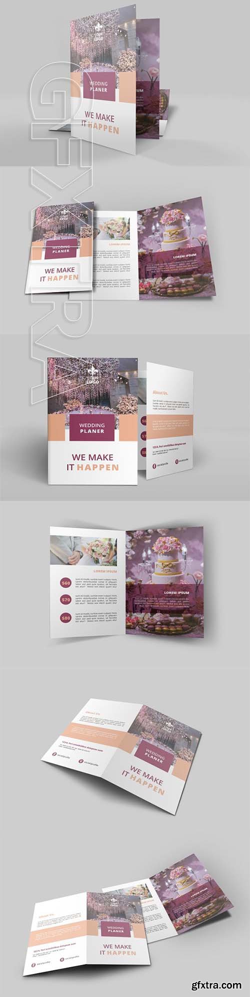 CreativeMarket - Wedding Service Bi Fold Brochure 2002676