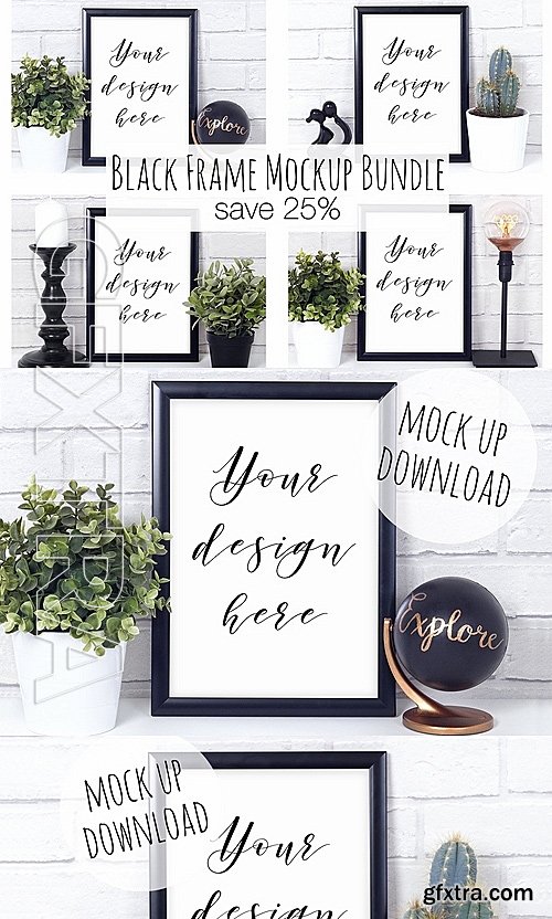 CM - Black Frame Mock Up Bundle 1399819