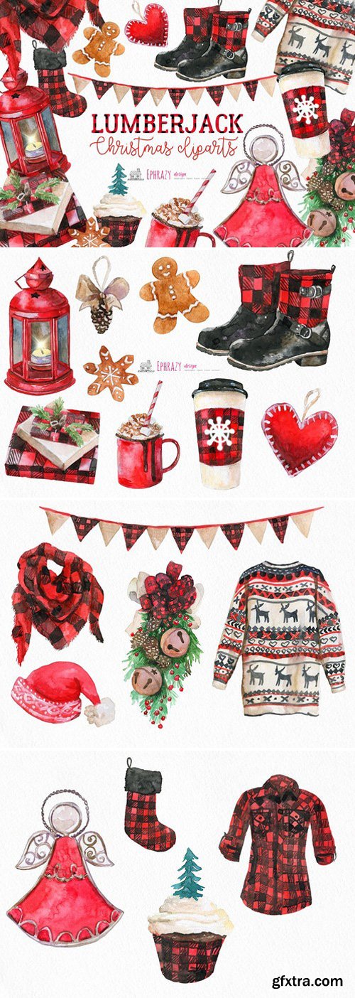 CM - Christmas clipart. Buffalo plaid 1943227