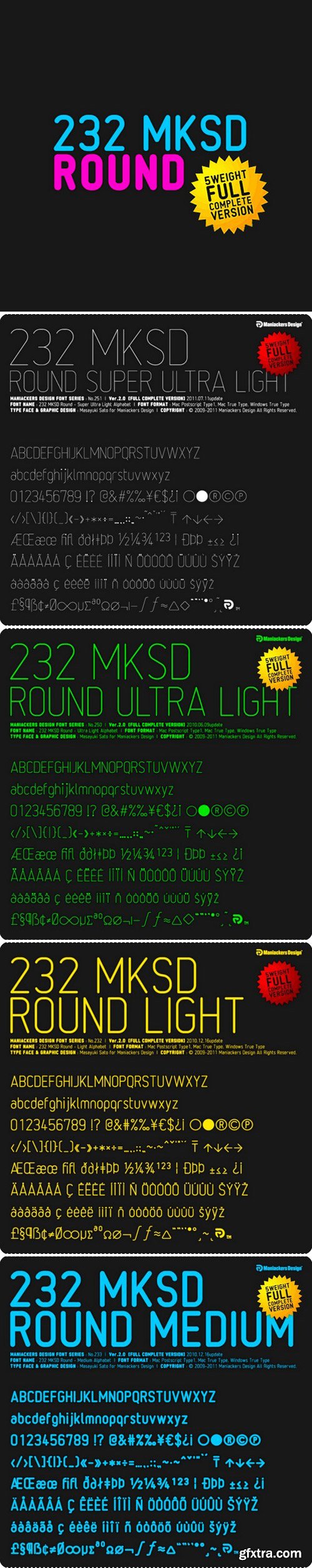 232 mksd Set of 5 fonts