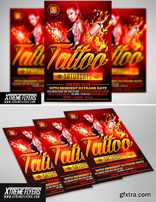 CM - Tattoo Party Flyer Template 1811420