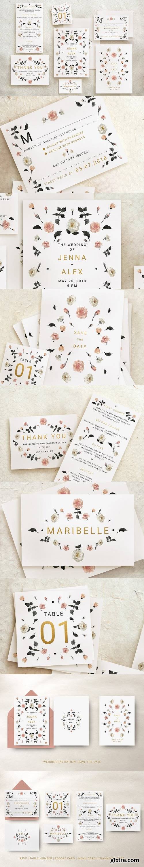 CM - Rose Gold Wedding Invitation /1347435