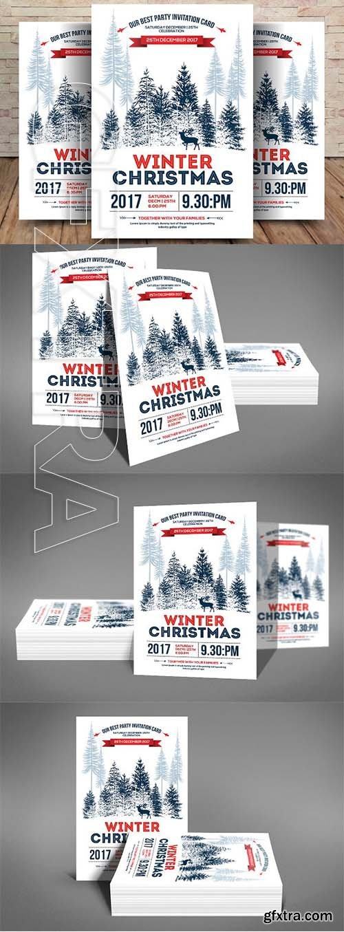 CreativeMarket - Minimal Christmas Winter Flyer 2019779