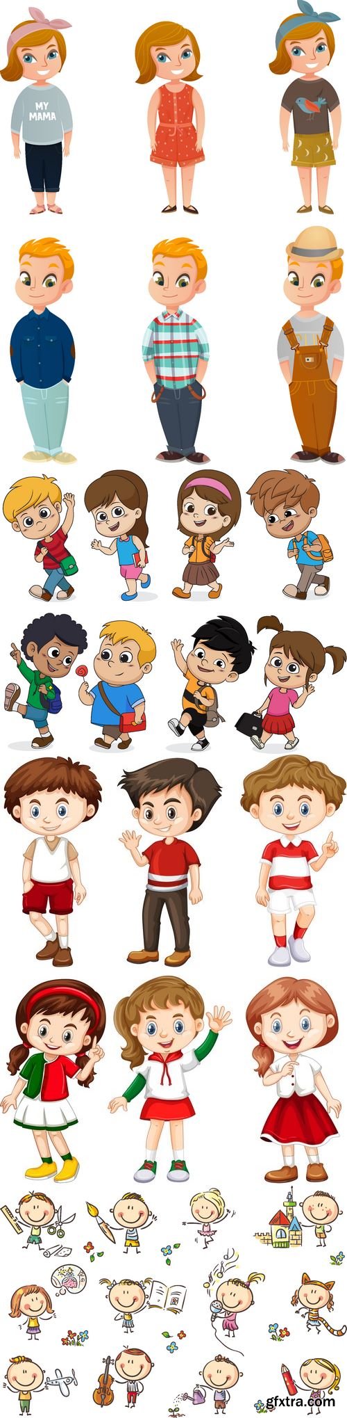 Vectors - Cartoon Children Mix 34