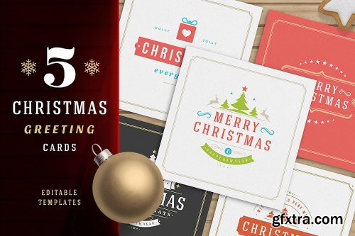 CreativeMarket 5 Christmas greeting cards 1920951