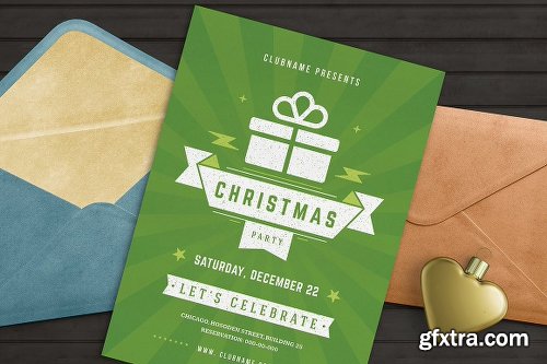CreativeMarket Christmas party invitation flyer 1903702
