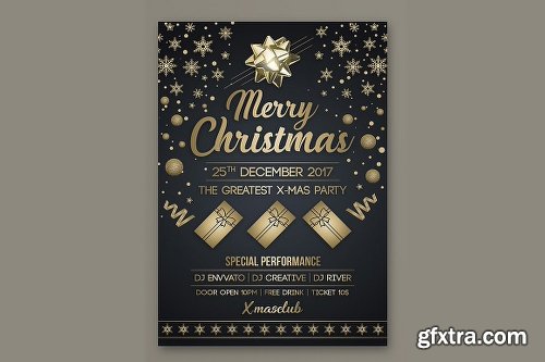 CreativeMarket Merry Christmas Flyer 2026277