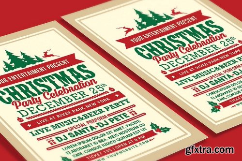 CreativeMarket Christmas Party Celebration Flyer 2027000