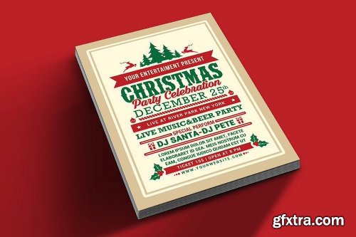 CreativeMarket Christmas Party Celebration Flyer 2027000