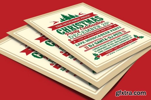 CreativeMarket Christmas Party Celebration Flyer 2027000