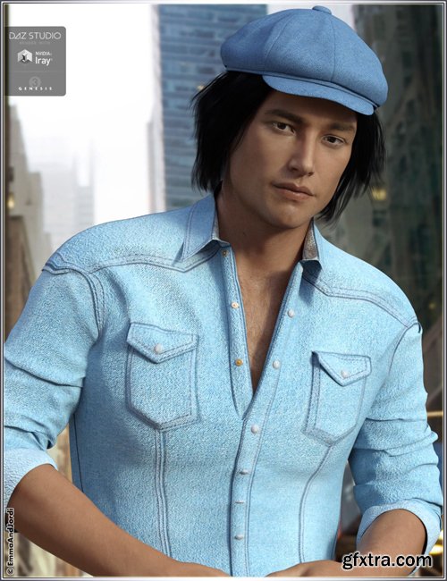 Manhattan Hair and Newsboy Cap for Genesis 3 Female(s) and Male(s)