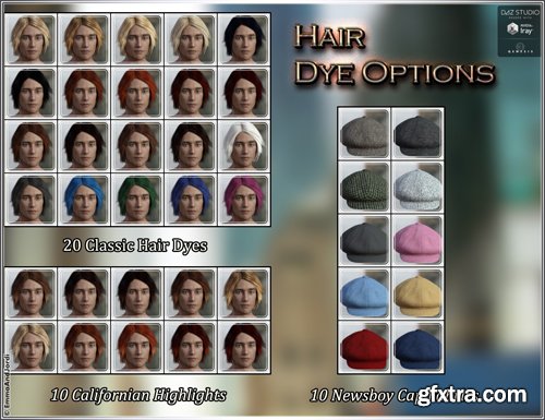 Manhattan Hair and Newsboy Cap for Genesis 3 Female(s) and Male(s)