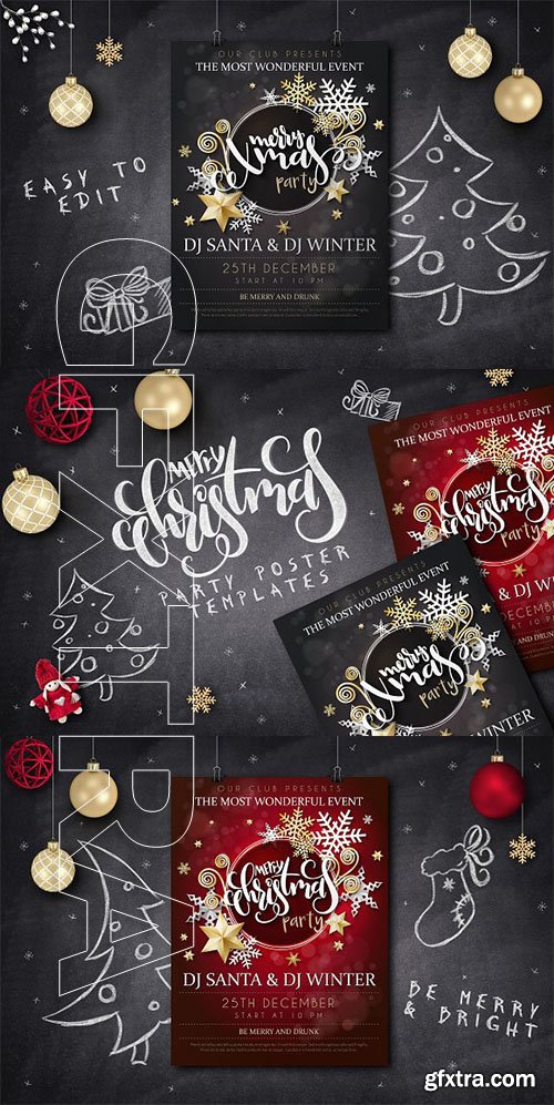 CreativeMarket - Fairy Christmas lettering posters 2002429