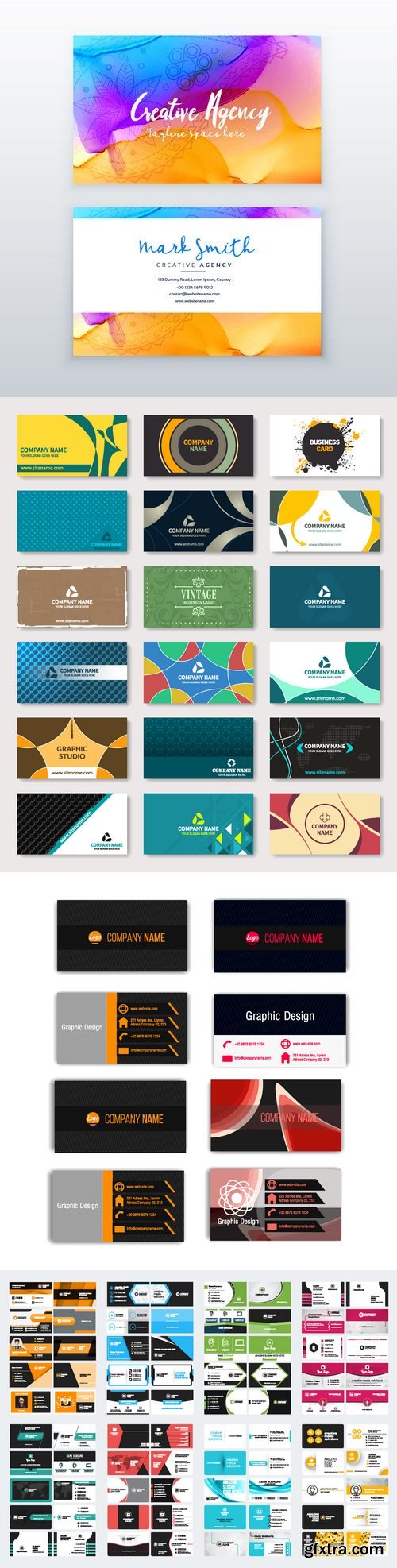 Vectors - Stylish Business Cards Set 40