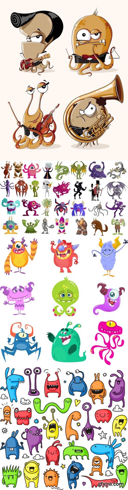 Vectors - Cartoon Monsters Set 20