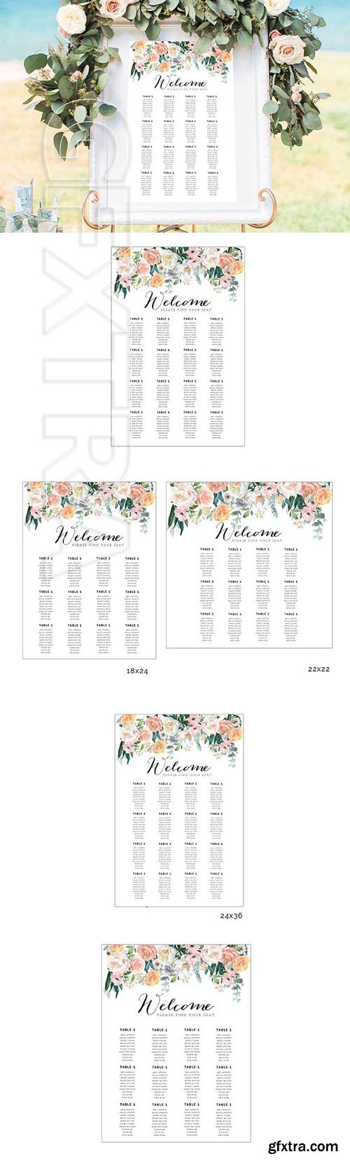 CreativeMarket - Wedding Seat Chart Template 2036590