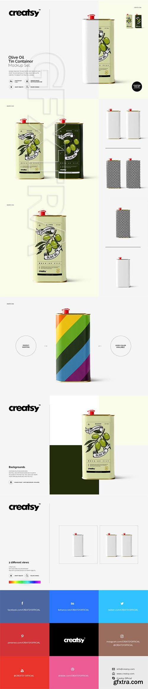 CreativeMarket - Olive Oil Tin Container Mockup Set 2036947