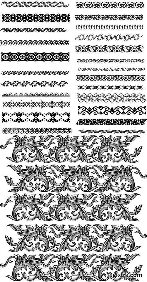 Vectors - Seamless Floral Borders 47