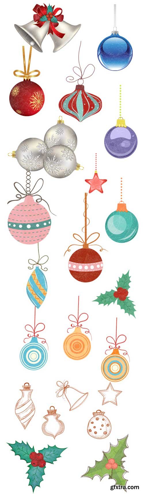 Christmas tree ornaments - Stock Vector