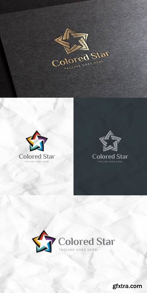 Colored Star Logo Template