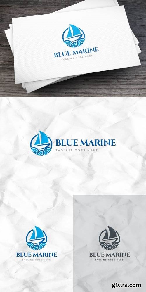 Blue Marine Logo Template