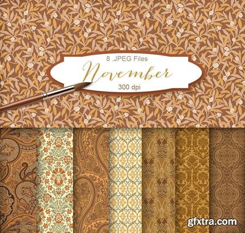 Ornamental Background Textures - Autumn November