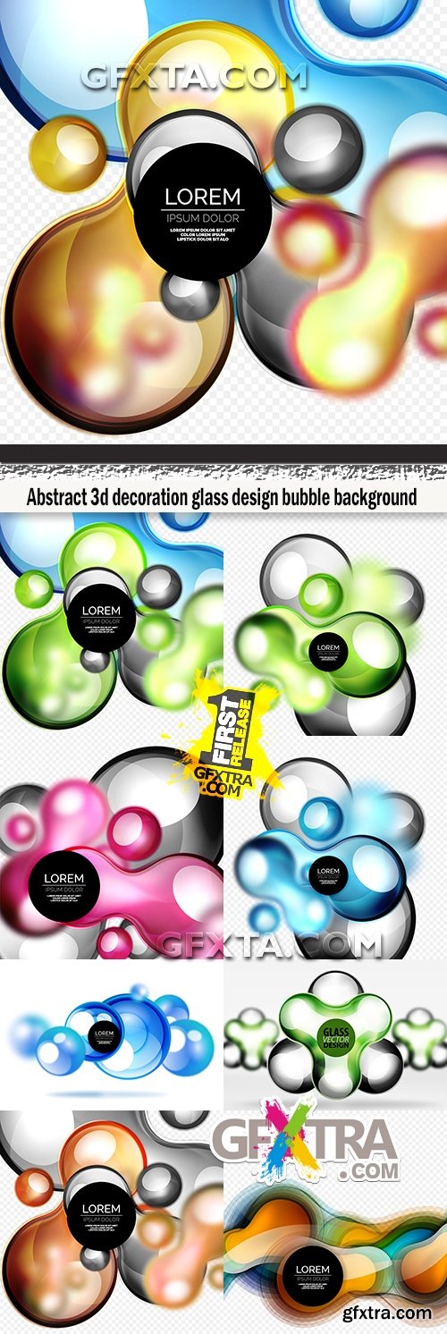 Abstract 3d decoration glass design bubble background